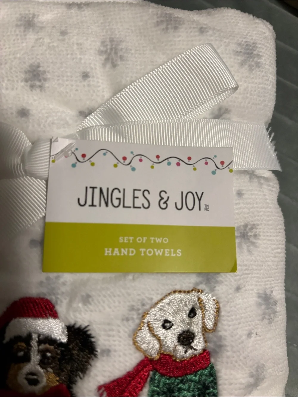 Jingles & Joy hand towels new with tag set of 2